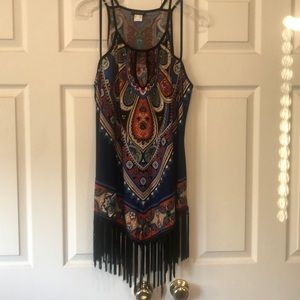 Venus fancy fringed strappy tank top -NWOT